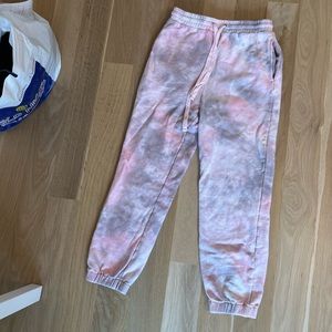 Pink tie dye sweat pants